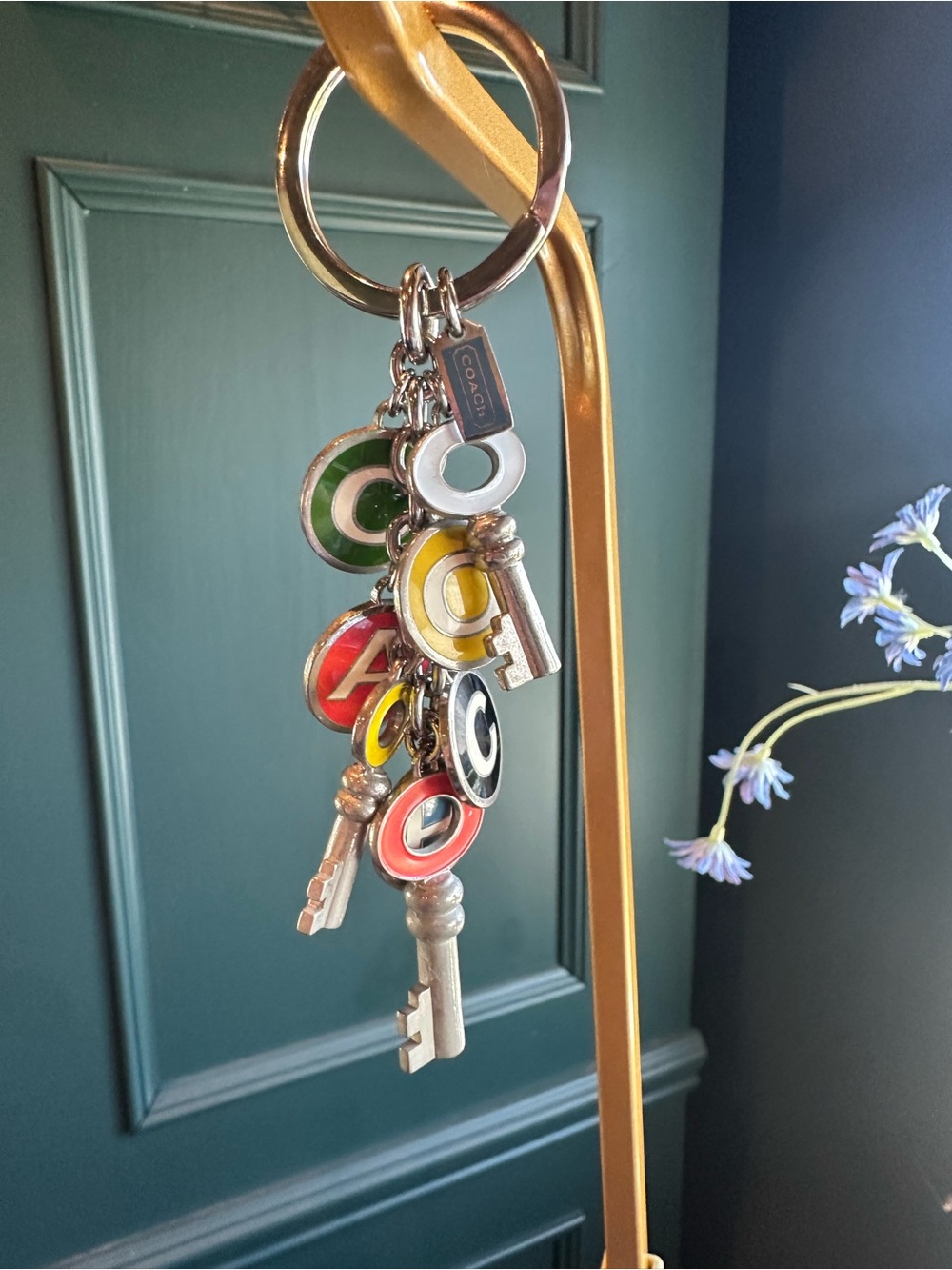 Coach key cluster bag charm